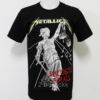 เสื้อยืดสีขาวผู้หญิง เสื้อยืดผ้าฝ้ายพิมพ์ลายเสื้อวง METALLICA เสื้อยืด เสื้อ เมทัลลิกา S95 ไซส์ยุโรป_15