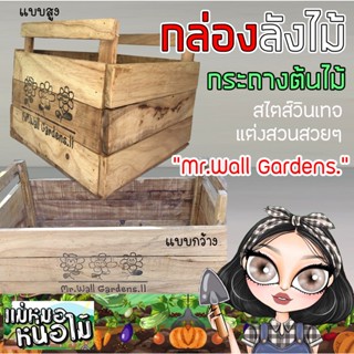 กล่องลังไม้ กระถางต้นไม้ สไตส์วินเทจ ดิบๆ แต่งสวนสวยๆ "Mr.Wall Gardens"