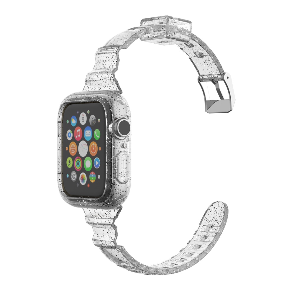 (Fast Shipping) สายนาฬิกาซิลิโคนใส iwatch 9/8/SE/7/6/5/4/3/2/1 สายนาฬิกาซิลิโคน 45mm.42mm.44mm.40mm.38mm.41mm