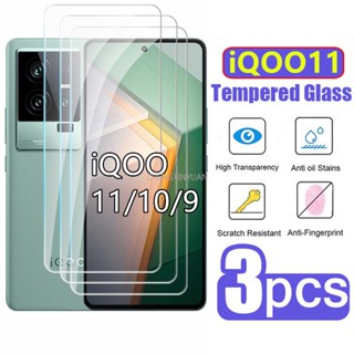 (ขายดี) ฟิล์มกระจกนิรภัยกันรอยหน้าจอ HD แบบใส สําหรับ VIVO iQOO 11 5G IQOO11 10 9 3 ชิ้น