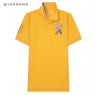 GIORDANO เสื้อโปโลผู้ชาย ปักสิงโต - Mens 3D Lion Polo 01011222