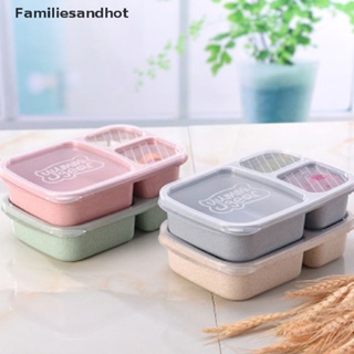 Familiesandhot&gt; กล่องเบนโตะ แยก 3 ช่อง แบบพกพา กล่องอาหารกลางวัน นักเรียน กระเป๋าอาหารกลางวันอย่างดี