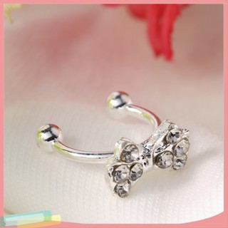 เครื่องประดับแฟชั่นสตรีต่างหูคลิปโบว์คริสตัล rhinestone