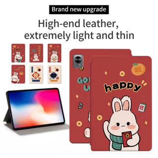 เคสแท็บเล็ตหนัง ฝาพับ ลายกระต่ายน่ารัก พร้อมช่องใส่บัตร สําหรับ Realme Pad mini (2022) 8.7 นิ้ว RMP2105 X 10.95 นิ้ว RMP2107 RMP2108