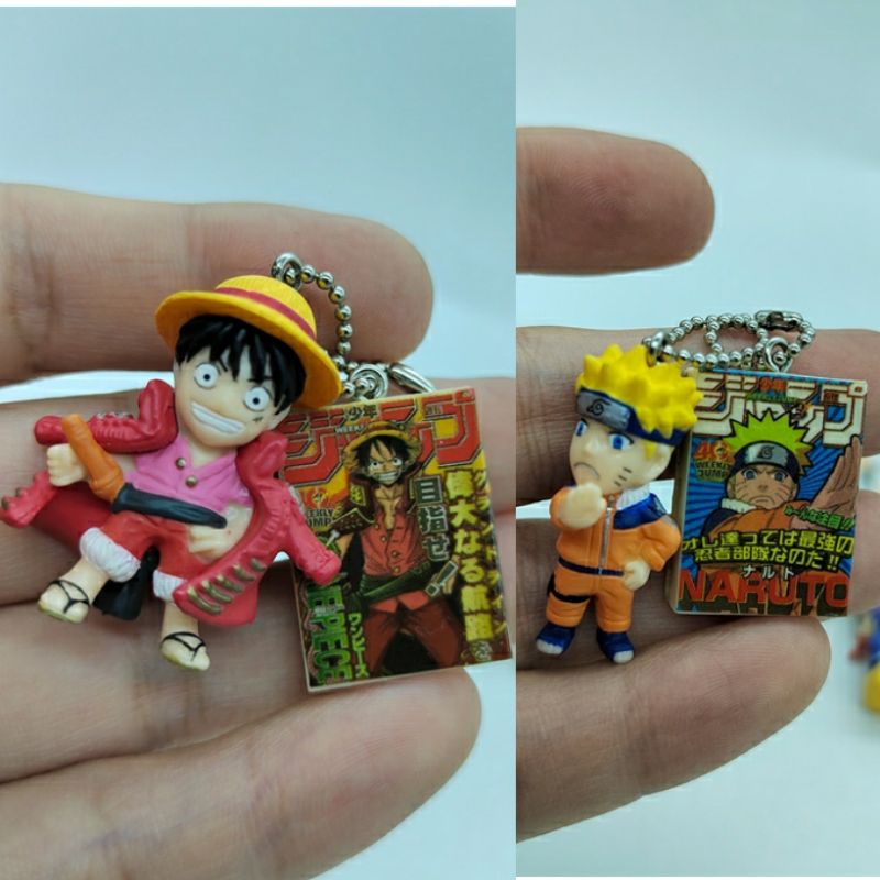 One Piece Naruto Shippuden Jump Magazine Gashapon Monkey.D.Luffy Naruto Luffy