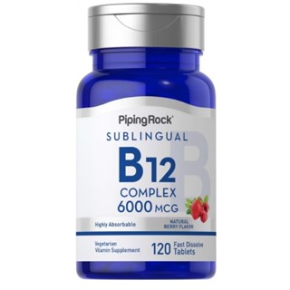 วิตามินบี12 เข้มข้น 6000มคก. Methylcobalamin B-12 Complex (Sublingual), 6000 mcg, 120 Fast Dissolve Tablets b12