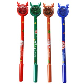 Sup ปากกาหมึกเจล สีดํา 0 5 มม. รูปกวางคริสต์มาส 10 ชิ้น