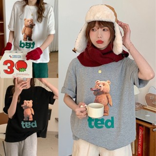 900Shop📌เสื้อยืด 3 สี แขนสั้น สกรีนลายหมีเท็ด TED