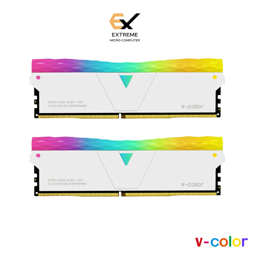 แรมพีซี 16GB (8GBx2 DDR4 3200/3600/4133 MHz) v-color PRISM PRO RGB