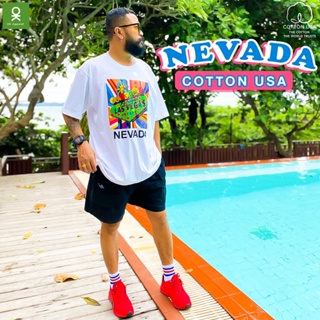 🔺เสื้อยืด เสื้อแขนสั้น เสื้อคู่ สกรีนลาย Nevada  -​ Oversize  USA🇺🇸 แท้100%