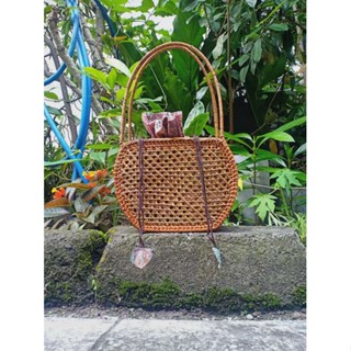 Bali กระเป๋าหวาย ทรงโท้ท