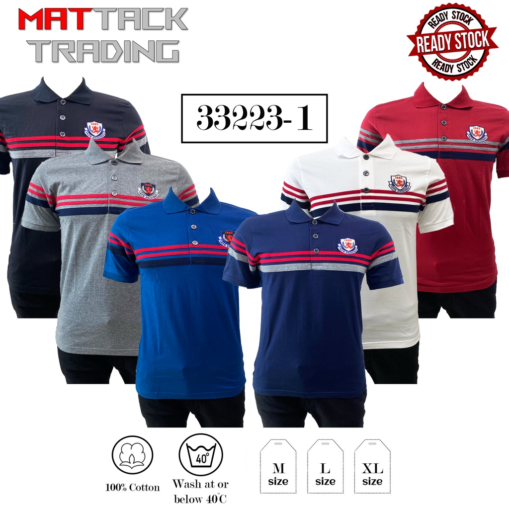 เสื้อยืดแขนสั้นคอปกสําหรับผู้ชาย Baju Kolar Lelaki Lengan Pendek [33213-1]