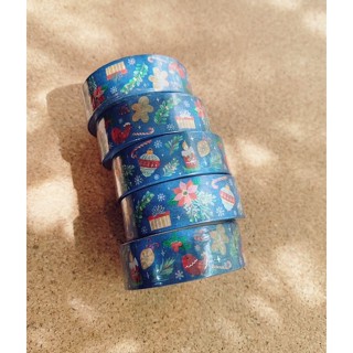 🎄 BLUE CHRISTMAS XMAS WASHI TAPE 🎄 คริสต์มาส เทป วาชิเทป ตกแต่ง ฟ้า