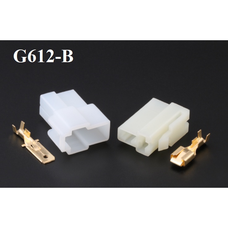 G612-6.3 มม. สีขาว 2p แม่แรงต่อรถยนต์ 2 รู