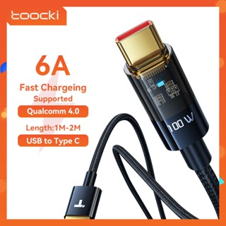 Toocki สายชาร์จ USB C 100W 6A ชาร์จเร็ว สําหรับโทรศัพท์ Samsung S22 S21 Ultra Xiaomi Mi 10