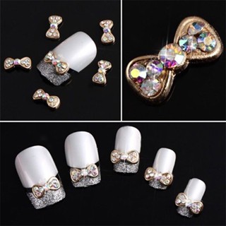 【AG】10Pcs 3D Alloy Acrylic Bowknot Nail Art DIY Manicure Tool