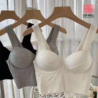 เสื้อครอป เสื้อกล้าม มีฟองน้ำในตัว ผ้านิ่ม แบบครึ่งตัว รหัส L1019