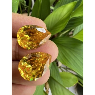 CZ Cubic zirconia Pear shape yellow cubic zirconia 2 pieces 13x18