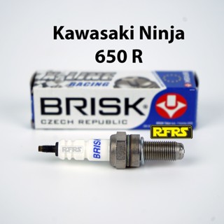 หัวเทียน BRISK X-Line 4 เขี้ยว แกนเงิน Kawasaki Ninja 650 R Spark Plug (8X21ROA) รองรับทุกน้ำมัน Made in EU