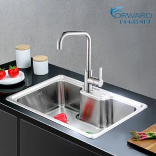 ซิงค์ล้างจาน อ่างล้างจาน ซิงค์สแตนเลส อ่างล้างจานสแตนเลส Kitchen sink ,stainless steel sink FS635 SETS