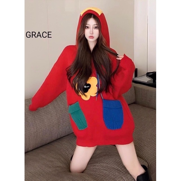 AvaShop9Clothes - สเวตเตอร์ฮู้ดเนื้อผ้าหนานุ่ม ใส่เที่ยวหน้าหนาวน่ารักๆ