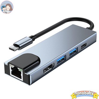 อะแดปเตอร์ฮับ USB Type-C เป็น HDMI RJ45 100M VGA OTG Thunderbolts 3 Dock PD Port สําหรับคอมพิวเตอร์