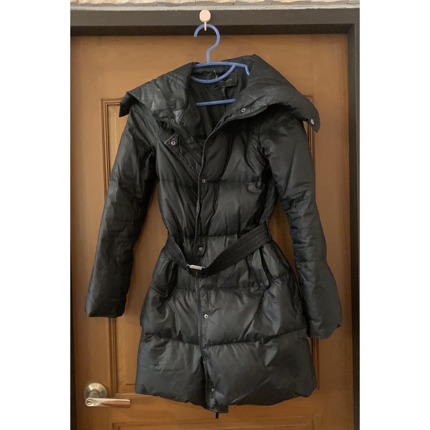 เสื้อแจ็คเก็ตกันหนาว BCBG MAXAZRIA Black Puffer Hooded Jacket Down Coat SME8B644 สีดำ มือสอง ไซส์ XXS/0