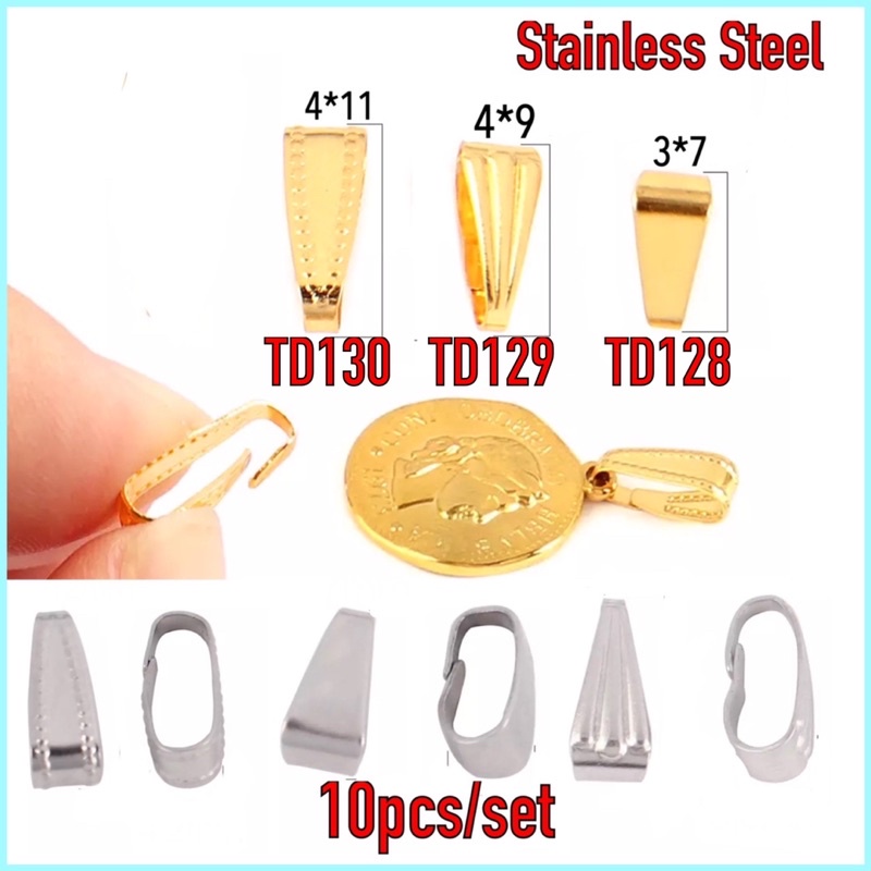 TD128-TD130 ตัว​ห้อย​จี้​สแตนเลส​แท้​  10 ชิ้น​/เซ็ต​