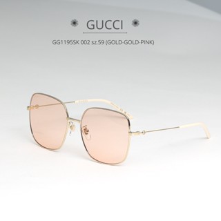 แว่นกันแดด GUCCI รุ่น GG1195SK 002 sz.59 (Gold-Gold-Pink)