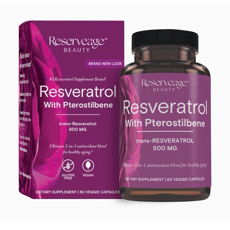 พร้อมส่ง✨Reserveage Nutrition Resveratrol with Pterostibene 500 mg 60 capsules