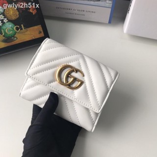 ☫✖[With Box] White Draw Chain Wallet, Ladies Coin Purse Chevrolet Sewing Small Size, But Include Multiple Pockets And Cr