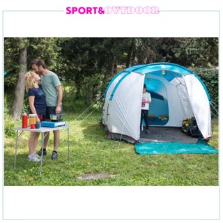 เต็นท์ 1 ห้องนอนพร้อมเสาค้ำรุ่น Arpenaz 4.1 สำหรับ 4 คน QUECHUA Camping tent with poles