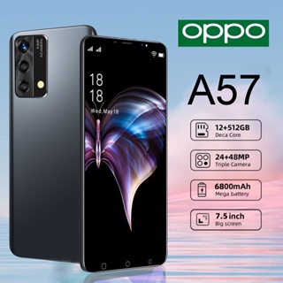 OPPO A57 โทรศัพท์มือถือ รองรับ ของเเท้100% โทรศัพท์ 16+512GB SmartPhone รองรับ2ซิม 7.5 นิ้ว COD