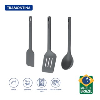 Tramontina อุปกรณ์ ทำอาหาร ทำขนม ตะหลิว ซิลิโคน รุ่น Molde Kitchen Utensils, Ladle/Slotted Spatu/Spatula/ Silicone