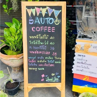 กระดานดำมีขาตั้ง ป้ายเมนูร้านอาหาร ร้านกาแฟ แถมชอล์ก 6 สีมี 2 ขนาด 120*50 cm. และขนาด 100*50 cm.