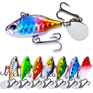 Hengjia ใหม่ เหยื่อตกปลาโลหะ ขนาดเล็ก VIB พร้อมช้อน 8.5 กรัม 5.2 ซม. 1 ชิ้น New  Spinner Bait Mini Lead Jig Bass Lure Spin Metal Lure Vib Fishing Lures