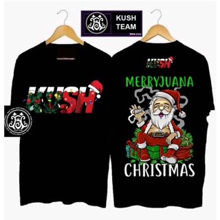 เสื้อยืดผ้าฝ้ายเสื้อยืดผ้าฝ้าย เสื้อยืดคริสต์มาส【READY STOCK】kush (Christmas) series T-shirt Clothing with Safe Word Tex