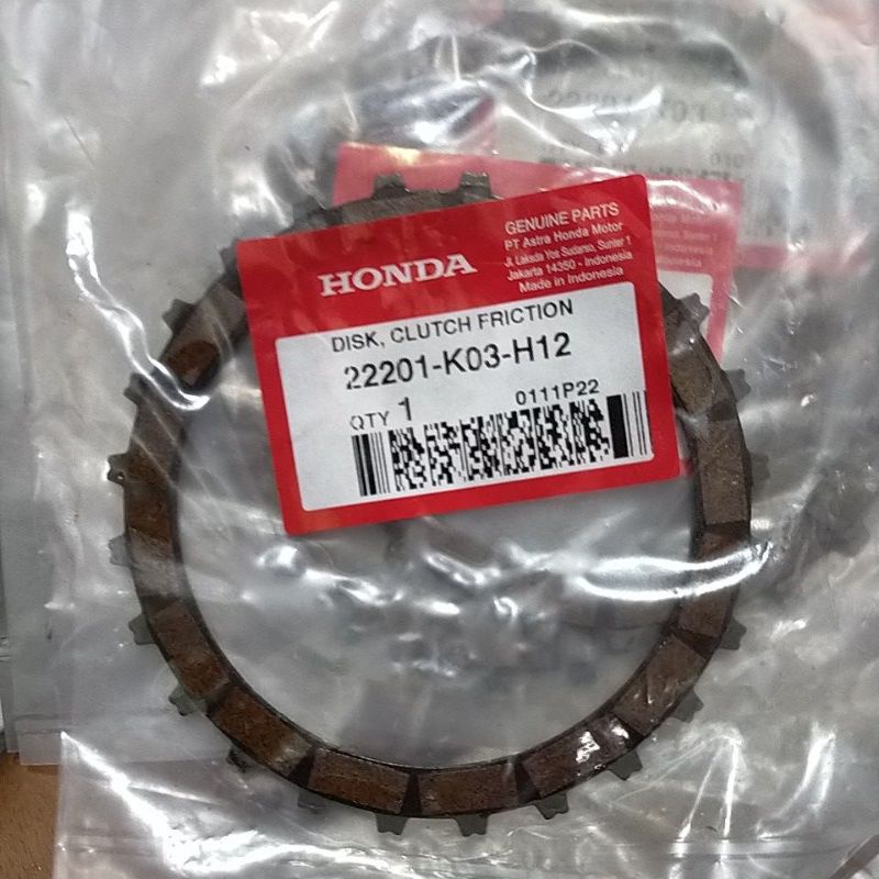 22201-K03-H12 HGP AHM 100% ORIGINAL REVO 110 PGM FI DISk CLUTCH FRICTION 22201K03H12 22201k03h12