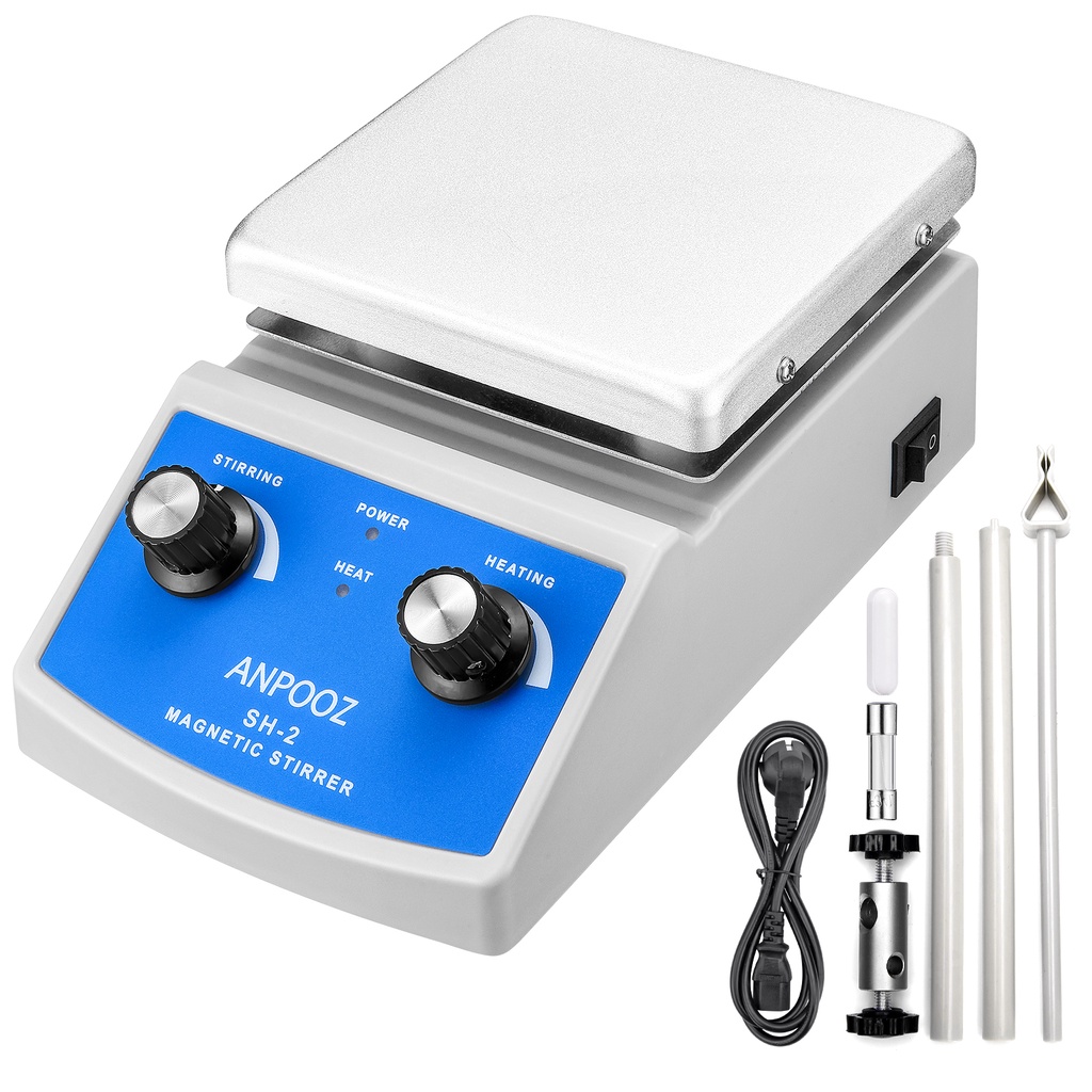 Magnetic Stirrer เครื่องกวนสารละลาย 380 ℃ จานร้อนผสม 2000ml เครื่องกวนเตียน 100-2000RPM เครื่องกวนสาร ความร้อน