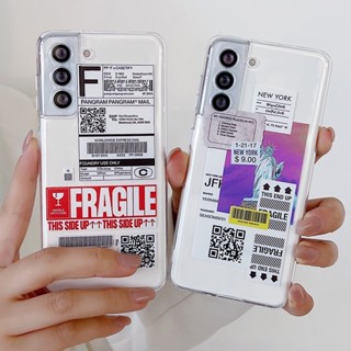 คิวอาร์โค้ด ฉลาก เคส Samsung Galaxy S22 Ultra S21 FE  S20 S21 S22 Plus + S20FE S21Ultra S20Ultra Note20 Ultra A53 A52 A52S Case โปร่งใส ซิลิกาเจล นุ่ม ซัมซุง เคส