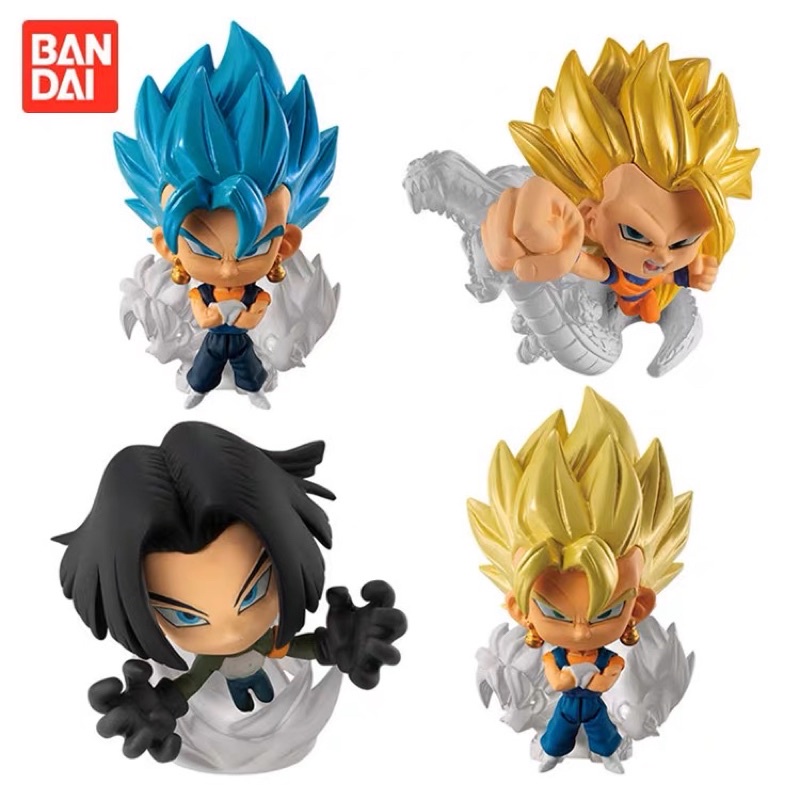 BANDAI CHIBI GASHAPON DRAGON BALL SSJ VEGETTO, ANDRIOD 17, SON GOKU SSJ3