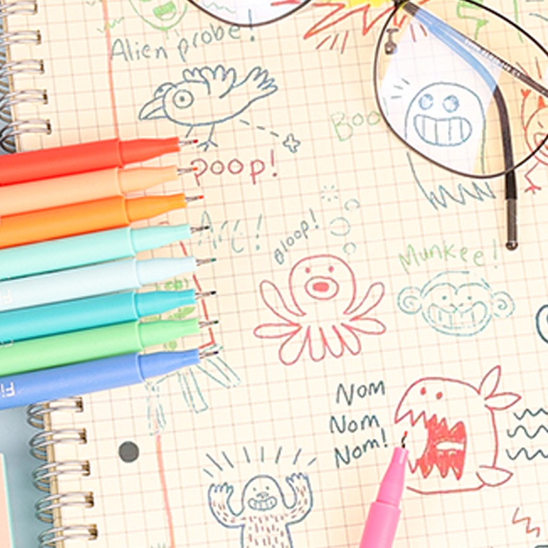 ปากกาเจลไฟเบอร์น่ารัก 0.4 มม. 10 สี สําหรับนักเรียน