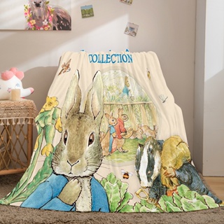 ผ้าห่ม ผ้าสักหลาด แบบนิ่ม ลาย Peter The Rabbit สําหรับตกแต่งบ้าน สํานักงาน เตียงนอน โซฟา