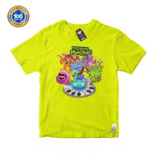 เสื้อยืด ผ้าฝ้าย พิมพ์ลายตัวอักษร MOTIF MY SINGING MONSTER UNISEX สําหรับเด็ก (ฟรีชื่อ)