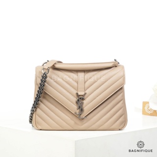 YSL COLLEGE MEDIUM BEIGE CHEVRON RHW