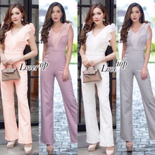 hbstation.shop เสื้อผ้าผู้หญิง Jumpsuit สีโอรส ชมพู ขาว เทา พร้อมส่ง