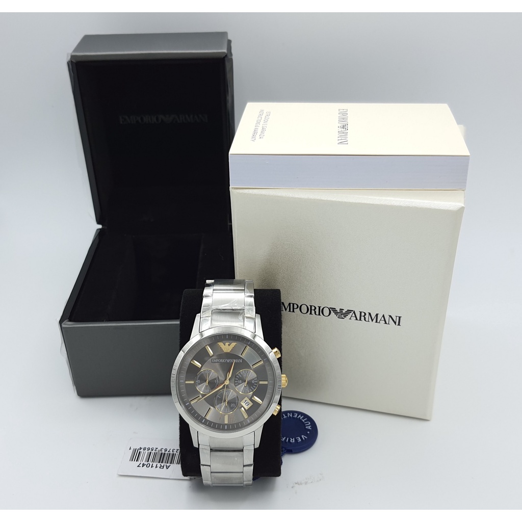 นาฬิกา EMPORIO ARMANI MEN'S AR11047 RENATO QUARTZ CHROROGRAPH พร้อมกล่อง (ใหม่)