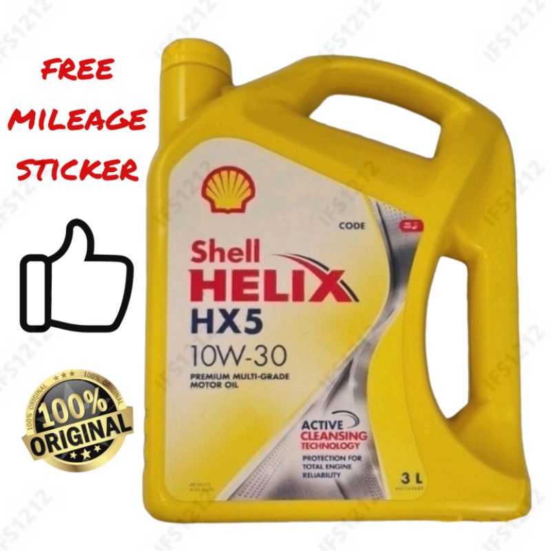 SHELL HELIX HX5 10W30 3L ตลาดเครื่องยนต์น้ํามัน SEMI SYNTHETIC 10W-30 10W 30 MADE IN