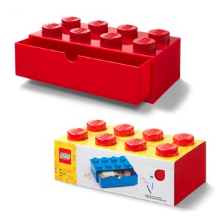 LEGO Desk Drawer Brick 8 RED กล่องลิ้นชักตั้งโต๊ะเลโก้ สีแดง 32x16x12 cm.