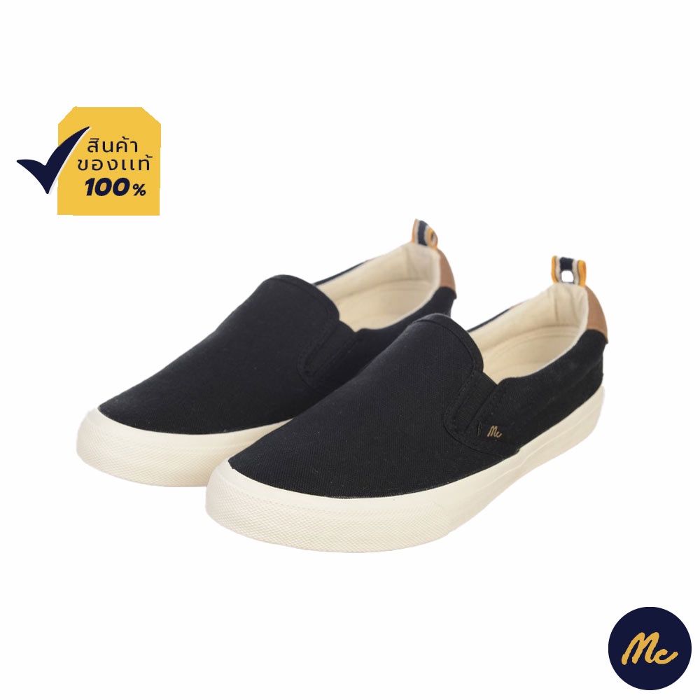 Mc JEANS รองเท้า Slip on สีดำ รองเท้า Mc แท้ Unisex ใส่ได้ทั้ง ผู้ชาย และ ผู้หญิง ทรงสวย ใส่สบาย M09